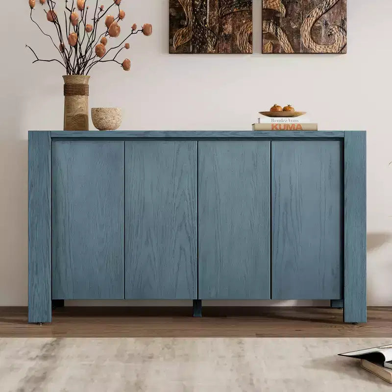 Meuble buffet rétro Okak, armoire d'appoint avec 4 portes et 4 étagères, meuble de rangement pour salon, entrée, couloir, bureau