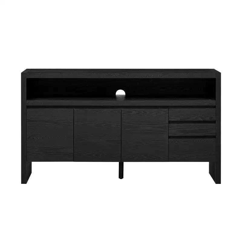Meuble de rangement Okak de 60 pouces, buffet avec 3 portes et 3 tiroirs, meuble de rangement pour salon, salle à manger, cuisine