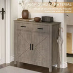 Meuble de buffet Okak Farmhouse, buffet avec 2 portes et 2 tiroirs, meuble de rangement pour salon, salle à manger, cuisine