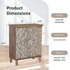 Captiva Designs Meuble buffet floral sculpté en argent antique avec portes pour salon, entrée
