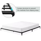 Cadre de lit double/double/grand format de 6/12,6 pouces, cadre de lit plateforme en métal robuste avec support à lattes et pieds en fer durables