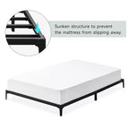 Cadre de lit double/double/grand format de 6/12,6 pouces, cadre de lit plateforme en métal robuste avec support à lattes et pieds en fer durables