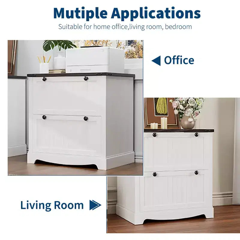 Meuble Classeur de Ferme avec 2 Tiroirs, Armoire de Rangement Rustique pour Bureau à Domicile, Documents de Taille A4/Lettre/Légal
