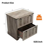 Meuble Classeur de Ferme avec 2 Tiroirs, Armoire de Rangement Rustique pour Bureau à Domicile, Documents de Taille A4/Lettre/Légal