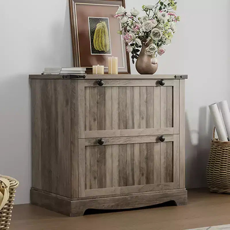 CuisinSmart Farmhouse File Cabinets with 2 Drawers, Rustic Storage Cabinet for Home Office, File Cabinets for A4/Letter/Legal Size Documents
