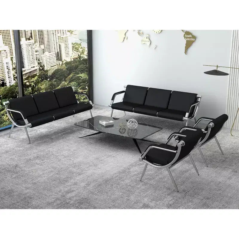 Kinsuite 3-Seat Office Reception Waiting Room Chairs - Guest & Reception Chairs, Black