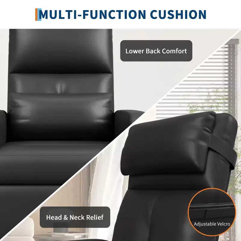 Fauteuil Inclinable Électrique, Fauteuil Relaxation Électrique Réglable Ergonomique en Cuir PU Sur-rembourré, Dossier Haut, Siège Rembourré, Siège de Cinéma Maison