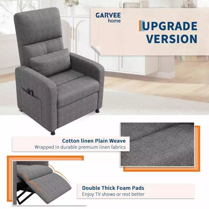Fauteuil inclinable électrique, fauteuil inclinable électrique réglable, canapé simple ergonomique surdimensionné, dossier haut, siège rembourré, siège de cinéma maison pour salon