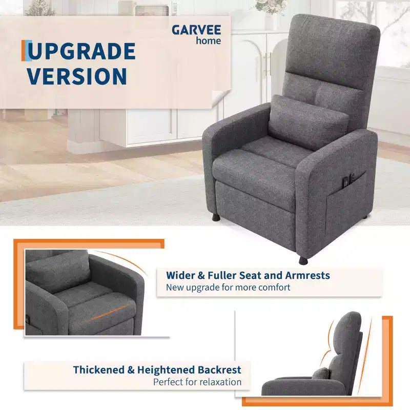Fauteuil inclinable électrique, fauteuil inclinable électrique réglable, canapé simple ergonomique surdimensionné, dossier haut, siège rembourré, siège de cinéma maison pour salon