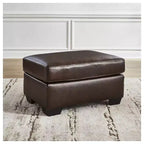Pouf en cuir marron foncé Santorine de Signature Design by Ashley
