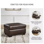 Pouf en cuir marron foncé Santorine de Signature Design by Ashley