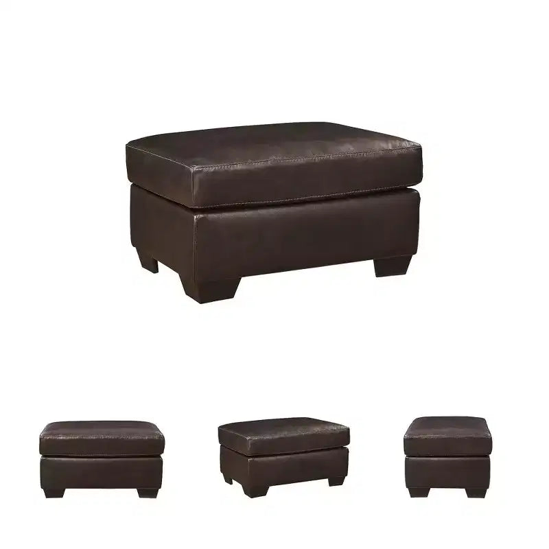 Pouf en cuir marron foncé Santorine de Signature Design by Ashley