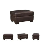 Pouf en cuir marron foncé Santorine de Signature Design by Ashley