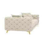 Canapé convertible 3-en-1 Whisen 97.7, assise profonde 28.4 avec capitonnage, 4 places avec pouf