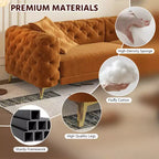 Canapé convertible 3-en-1 Whisen 97.7, assise profonde 28.4 avec capitonnage, 4 places avec pouf