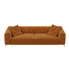 Canapé convertible 3-en-1 Whisen 97.7, assise profonde 28.4 avec capitonnage, 4 places avec pouf