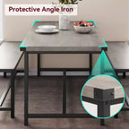 Ensemble table à manger pour 4 avec 2 bancs, ensemble de table de cuisine avec cadre en métal et panneau MDF, dinette peu encombrante pour cuisine, salle à manger