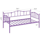 Lit de jour métallique double, Canapé-lits avec support et tête de lit en lattes d'acier, Peu encombrant, Aucun sommier tapissier requis, pour Appartement, Salon, Petits espaces