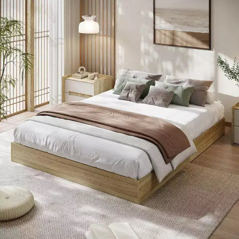 Platform Bed Frame with Wooden Slat Support, No Box Spring Needed, Easy Assembly