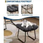 Chaise longue avec repose-pieds, fauteuil à bascule intérieur/extérieur avec pouf et cadre en métal, fauteuil à bascule en rotin en forme d'œuf pour balcon, jardin, porche, chambre à coucher