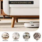 Canapé Causeuse 65, Canapé Mid-Century Moderne Confortable pour Salon, Canapés Revêtus de Lin pour Petite Chambre, Crème Beige
