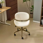 Karl Home | Chaise de bureau courbée en PU avec piètement bronze antique