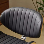 Karl Home | Chaise de bureau courbée en PU avec piètement bronze antique