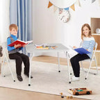 Ensemble table et chaises pliantes en métal GustoWave, chaises pliantes rembourrées en cuir avec coussin confortable et cadre en acier durable, table carrée