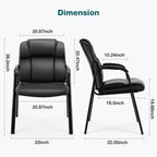 MAYEERTY Fauteuil de Bureau de Direction en Cuir PU Chaise de Conférence ou de Réception avec Accoudoirs Rembourrés Sans Roulettes