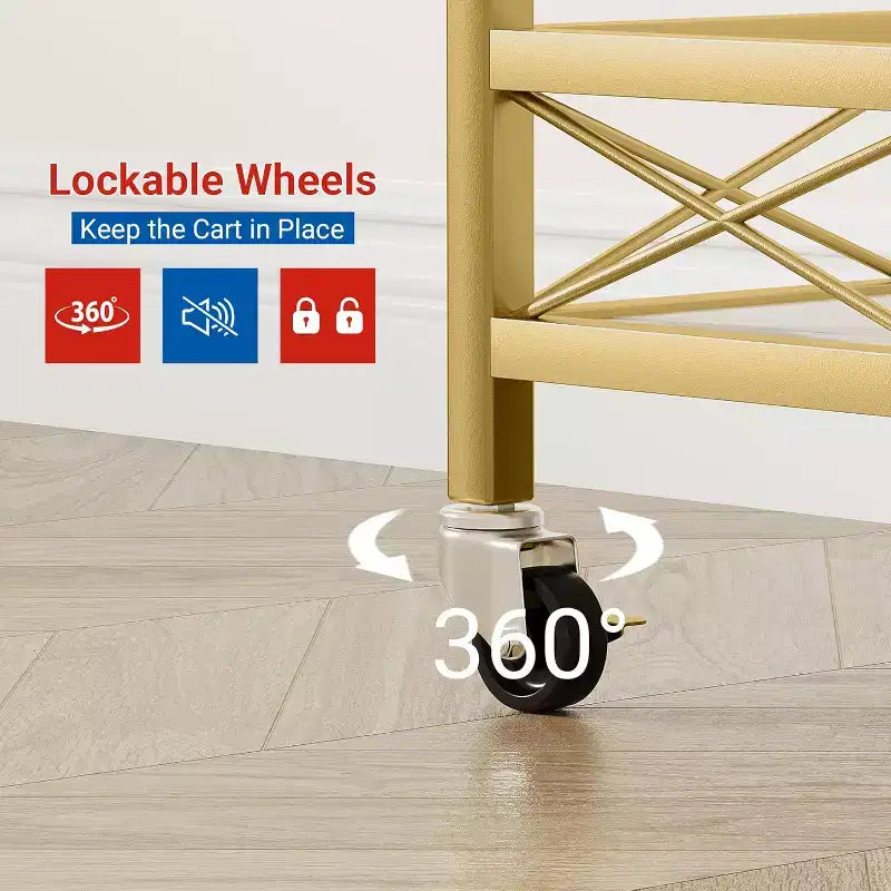 Chariots de bar CuisinSmart à 2 niveaux, chariots de service de cuisine mobiles avec porte-bouteilles et porte-verres, chariots de service à 2 étagères de rangement