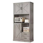 Kitchen Pantry Cabinet with Microwave Stand, Tall Storage Hutch with Drawers for Dining Room and Living Room