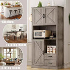 Meuble de cuisine avec support pour micro-ondes, buffet de rangement haut avec tiroirs pour salle à manger et salon