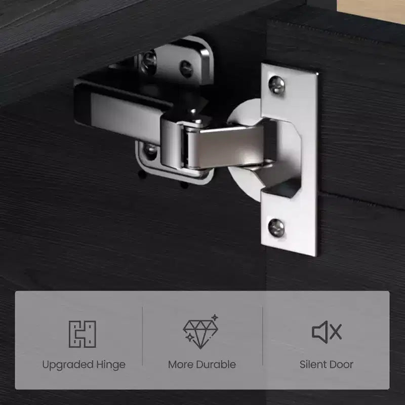 Étagère CuisinSmart à 5 niveaux en rotin avec armoire de rangement et porte, bibliothèque industrielle haute avec étagères ouvertes pour salon et chambre
