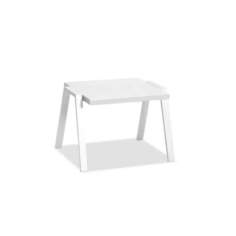 Table d'appoint ronde en aluminium blanc de 18 po H HomeStock - 1 pièce