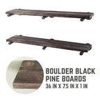 RESTORE Étagères Boulder noires de 36 po avec supports droits par Pipe Decor