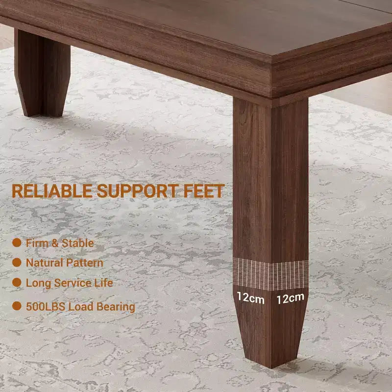71-inch Farmhouse Dining Table for 6-8 People, Rustic Rectangular Wood Kitchen Table for Living Room and Restaurant
