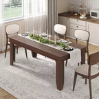 71-inch Farmhouse Dining Table for 6-8 People, Rustic Rectangular Wood Kitchen Table for Living Room and Restaurant