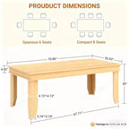 71-inch Farmhouse Dining Table for 6-8 People, Rustic Rectangular Wood Kitchen Table for Living Room and Restaurant