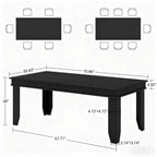 71-inch Farmhouse Dining Table for 6-8 People, Rustic Rectangular Wood Kitchen Table for Living Room and Restaurant