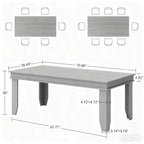 71-inch Farmhouse Dining Table for 6-8 People, Rustic Rectangular Wood Kitchen Table for Living Room and Restaurant