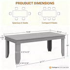 71-inch Farmhouse Dining Table for 6-8 People, Rustic Rectangular Wood Kitchen Table for Living Room and Restaurant