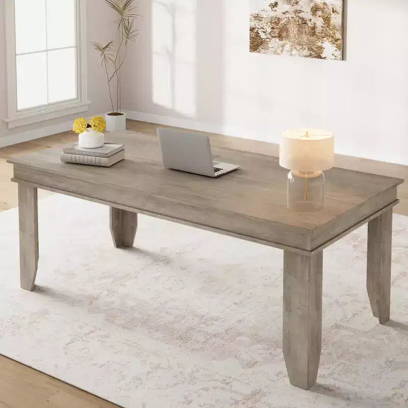 71-inch Farmhouse Dining Table for 6-8 People, Rustic Rectangular Wood Kitchen Table for Living Room and Restaurant