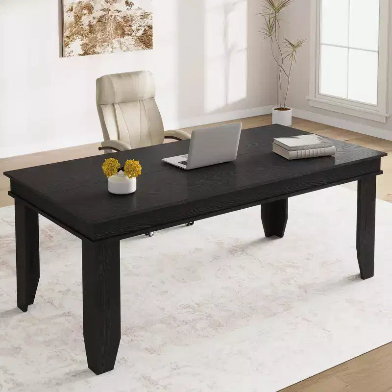 71-inch Farmhouse Dining Table for 6-8 People, Rustic Rectangular Wood Kitchen Table for Living Room and Restaurant