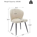 Lot de 2 chaises de salle à manger, chaises de cuisine avec dossier et assise rembourrés, chaise d'appoint décorative sans accoudoirs en similicuir rembourré