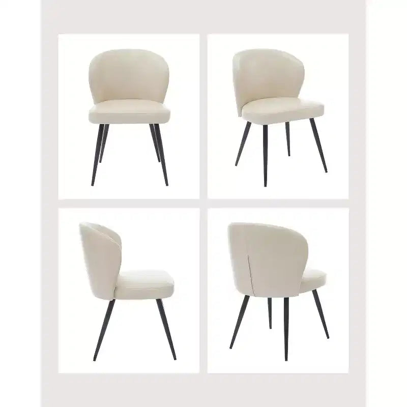 Lot de 2 chaises de salle à manger, chaises de cuisine avec dossier et assise rembourrés, chaise d'appoint décorative sans accoudoirs en similicuir rembourré