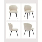 Lot de 2 chaises de salle à manger, chaises de cuisine avec dossier et assise rembourrés, chaise d'appoint décorative sans accoudoirs en similicuir rembourré
