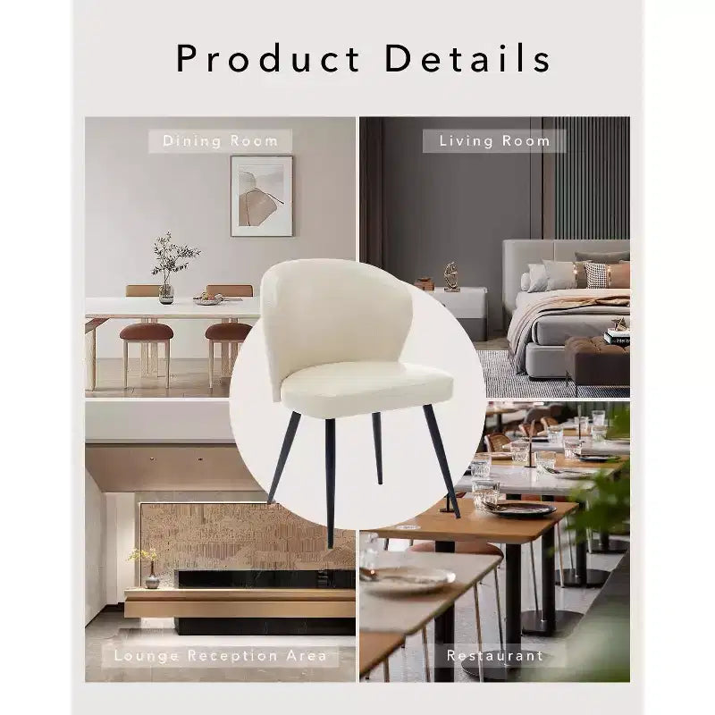Lot de 2 chaises de salle à manger, chaises de cuisine avec dossier et assise rembourrés, chaise d'appoint décorative sans accoudoirs en similicuir rembourré