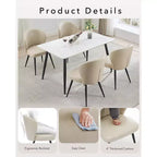 Lot de 2 chaises de salle à manger, chaises de cuisine avec dossier et assise rembourrés, chaise d'appoint décorative sans accoudoirs en similicuir rembourré