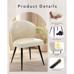 Lot de 2 chaises de salle à manger, chaises de cuisine avec dossier et assise rembourrés, chaise d'appoint décorative sans accoudoirs en similicuir rembourré