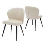 Lot de 2 chaises de salle à manger, chaises de cuisine avec dossier et assise rembourrés, chaise d'appoint décorative sans accoudoirs en similicuir rembourré